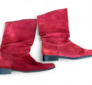 St. John's Bay Red Leather Suede Slouch Boots Women’s 11 boho western thumbnail 1