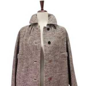Vintage 1950s Tweed Maxi Coat Small Brown Hand Tailored Dumas California thumbnail 7
