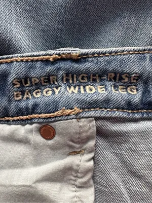 American Eagle Dreamy Drape Super High Rise Baggy Wide Leg Jeans size 18 short thumbnail 8