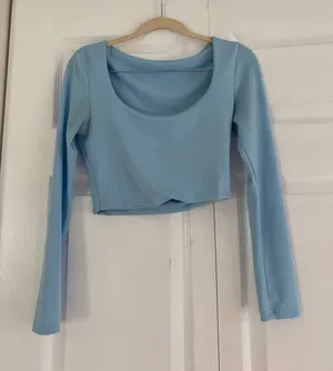 Shein Blue Crop Long Sleeve Blue thumbnail 1