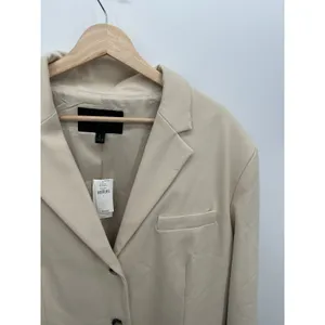 Banana Republic Oversized Two-Button Blazer Cream Sz L NWT Career Office Minimal thumbnail 5