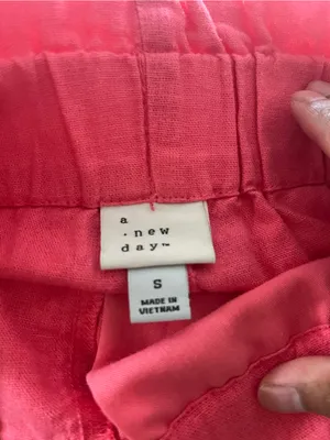 A New Day Pink Linen Blend Pull On Shorts Small Coastal Euro Summer Resort thumbnail 5