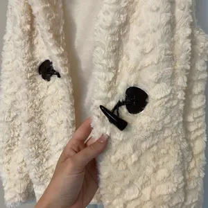 Forever 21 Cream Sherpa Vest with Black Accents thumbnail 2