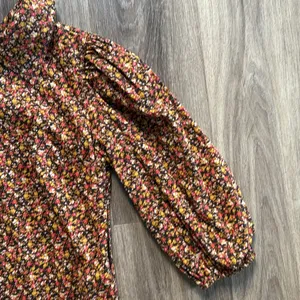 Free People Brown Printed Floral Sheath Mini Dress Small 3/4 Sleeves Collared thumbnail 9