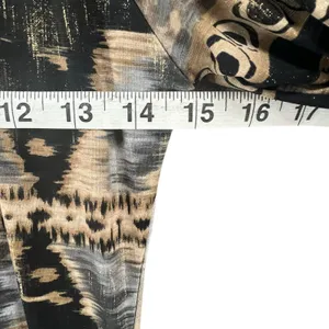 Parker Mini‎ Dress XS Black Gray Tan Gold Abstract Stretch Bell Sleeve Boho Chic thumbnail 8