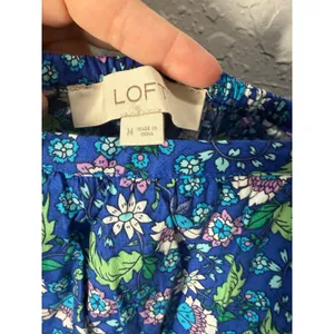 LOFT Floral Smocked Babydoll Dress Sz M Boho Fairy Cottagecore thumbnail 5
