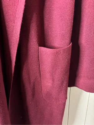 J. Crew Cardigan Sweater Long Open Front Women Medium Red Oversized thumbnail 3