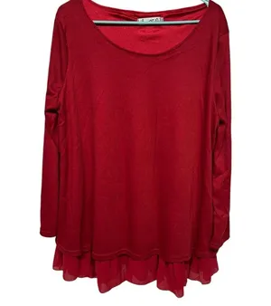 Xiang Ri Kui Red Layered Tunic Size XXL thumbnail 2