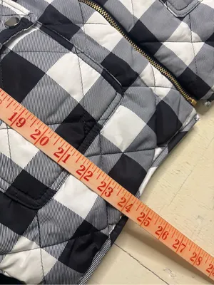 Reversible Vest Size Large Leopard Print Buffalo Plaid Black White New Full Zip thumbnail 5