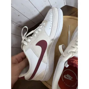 Nike Court Vision‎ Low Shoe, Suede & Leather, Red Cream White, Women's, Size 8.5 thumbnail 9