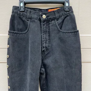 VTG Lawman Bareback Western Jeans High Rise Relaxed Fit Side Button Black Sz 5 thumbnail 4