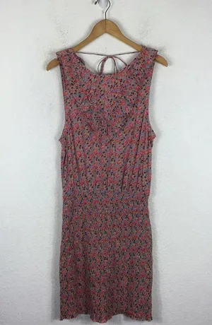 Free People Mini Dress Medium I'm Your Favorite Pink Floral Smocked Stretch thumbnail 4
