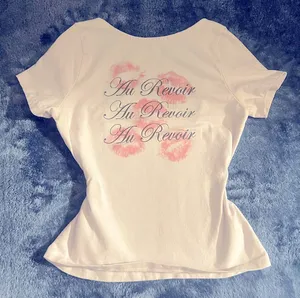Graphic French Backless Top Size XS White thumbnail 1