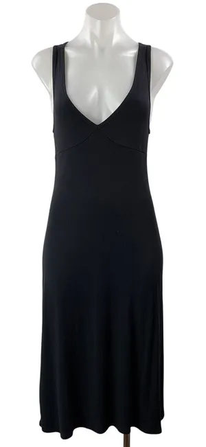 Aritzia Wilfred Free Women's Black Sleeveless Ribbed Knit Tank Midi Dress Size M thumbnail 1