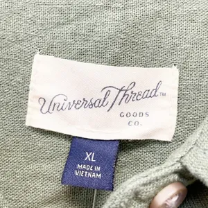Universal Threads Green Button-Front MidiShirt Dress w/Belt Women’s Size XL Linen thumbnail 3