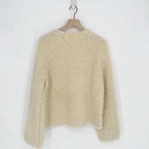 COS Fuzzy Crew Neck Sweater Wide Sleeve Side Slit Ivory Women's S thumbnail 4