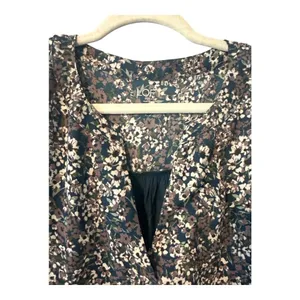Loft Floral Print‎ Split V Neck Sleeveless Blouse, XL thumbnail 2