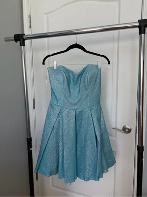 Sherri Hill Strapless Light Blue Dress thumbnail 2
