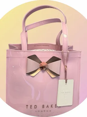 Ted Baker Pink Patent tote bag with Signature Bow Accent NWT thumbnail 2