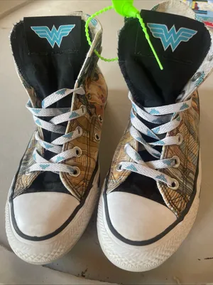 High-Top Graphic Comic-Print Sneakers in Black, Brown and White thumbnail 6