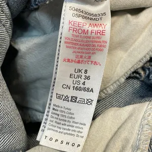 Topshop Women's Blue Sleeveless Denim Jean Button Up Overalls Jumpsuit Size M thumbnail 5
