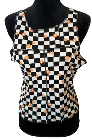 (Rue 21) Checkered Floral Tank Top: Size XL thumbnail 1