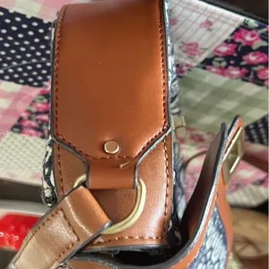 Chic Patterned Crossbody Bag in Brown and‎ Blue thumbnail 9