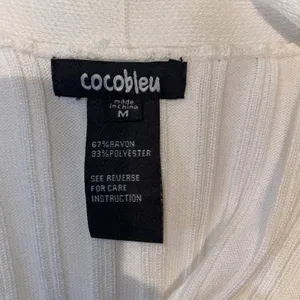 Cocobleu White Ribbed Cardigan Women's Open Front Lightweight Casual Sweater thumbnail 5