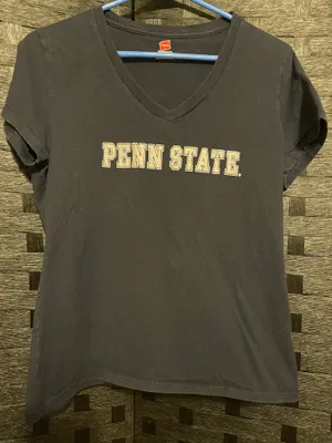 Hanes Penn State Nittany Lions V-Neck T-Shirt Navy Blue Womens Med PSU Logo thumbnail 1