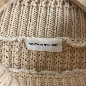 Goodnight Macaroon Retta Cognac Ribbed Waffle Knit Oversized Cropped Turtleneck thumbnail 11