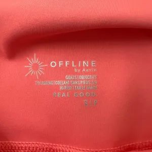 961 | Aerie‎ OFFLINE Goals Laser Cut Scalloped 7/8 Leggings Coral Pink Womens S thumbnail 3