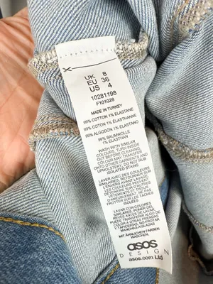 Asos Design Denim Long Sleeve‎ Hourglass Mini Dress Size 4 thumbnail 10