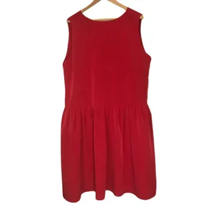 Vintage Shift Dress V-Neck‎ Handmade Pleats Sleeveless Summer Colorful Bright thumbnail 2