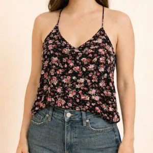 Forever 21 Floral Lace‎ Back Cami Tank Top Size Small thumbnail 1