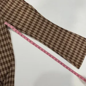 Stitch & Pine Brown Plaid Flare Pants Women’s Small Retro Bell Bottom Checkered thumbnail 4