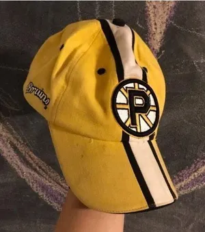 VINTAGE PAWTUCKET BRUINS YELLOW AND BLACK BASEBALL CAP HAT 🧢 thumbnail 1
