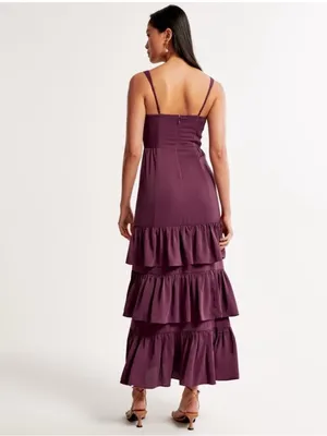 NWT Abercrombie & Fitch Ruffle Tiered Maxi Dress Size Medium Tall thumbnail 3