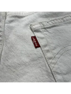 Levi’s 501 White Jeans Shorts Summer Size 28 Waterless Bottom Fly Style thumbnail 5
