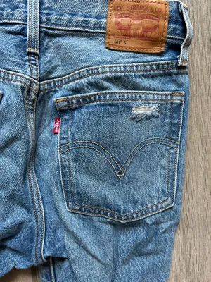 Levi's Blue Slim Straight Ripped Jeans thumbnail 5