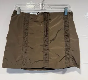 Ruched White Fox Panel Brown Mini‎ Skirt thumbnail 1