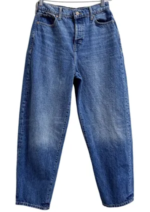 Banana Republic Ultra High Rise Barrel Leg Jeans Womens 27 Blue Denim 100% Cotto thumbnail 1