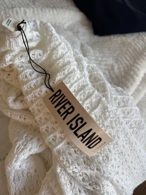 River Island White Flowy Sleeve Sweater thumbnail 3