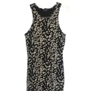 EXPRESS Black And Cream Floral Midi Tank Dress Women Size Large thumbnail 3
