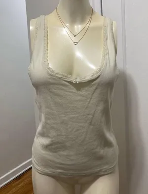 Retired Skims Size 3X NWT Lace Logo Cami Tank Top Bone Pointelle Women's thumbnail 6