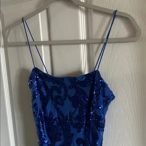 Windsor‎ Blue Sequin Mesh Stretchy Prom Homecoming Mini Dress Size XS thumbnail 8