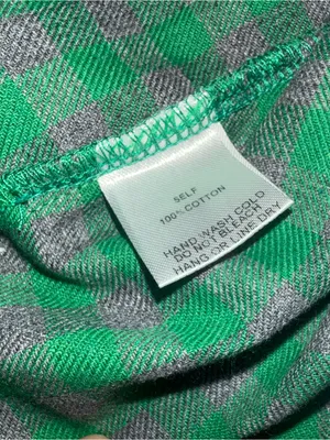 easel Mint Green Gingham Button-Up Tunic Top Relaxed Fit Cottagecore thumbnail 7
