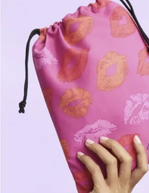 Ipsy Pink Limited Edition SPECIAL 'MM100' Lips Glam Drawstring Cosmetic Pouch thumbnail 4