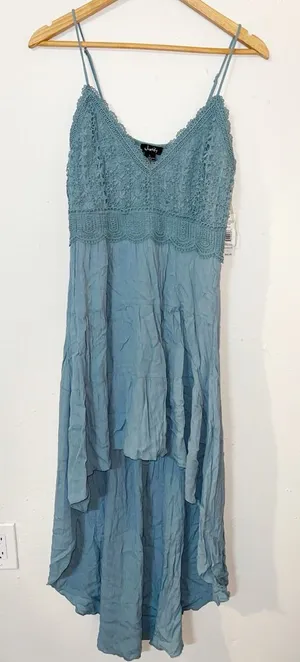 Justify high low maxi crochet top summer floral tank top smocked back dress new thumbnail 1