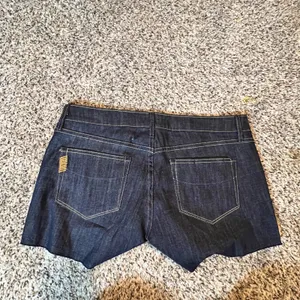 Paige Diego Dark Wash Denim Cut Off‎ Shorts Women 27 Low Rise Raw Hem WA643 thumbnail 7