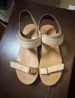 Madewell Beige Leather Platform Hook-and-Loop Ankle Strap Sandals thumbnail 1